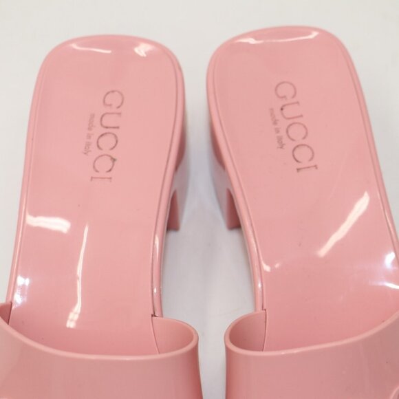 Gucci Rubber Slide Sandal Pink Platform - 624730 Size 40 - US 10 - Picture 14 of 14